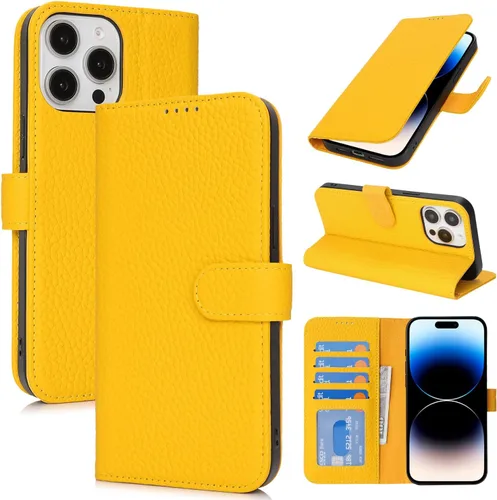 Miniatura 149 de Zouzt Funda para iPhone 11 de 6.1 pulgadas de piel auténtica con 4 ranuras para tarjetas, tarjetero con bloqueo RFID, tapa magnética, función atril