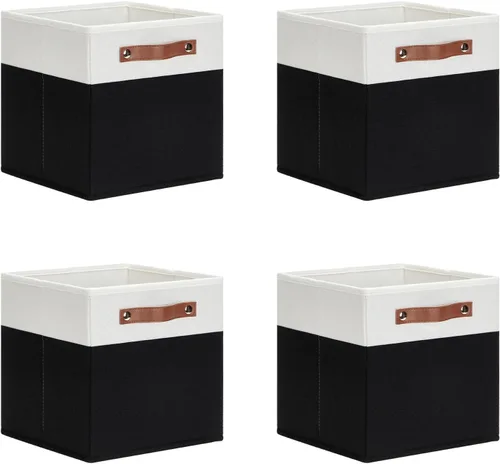 Miniatura 10 de DULLEMELO Cajas de almacenamiento para estantes, almacenamiento de armario, contenedores resistentes para organización del hogar para regalos