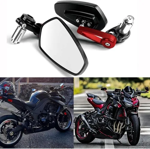 Miniatura 3 de Espejo retrovisor rojo de 7/8" para extremo de manillar de motocicleta, CNC, compatible con Honda GROM MXS125 CB500F, Yamaha MT-03 MT-07 FZ-07 MT-09