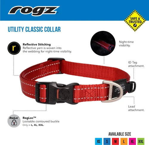Miniatura 4 de Collar reflectante para perros medianos, ajustable de 12 a 17 pulgadas, color negro