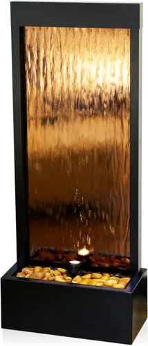 Miniatura 12 de Alpine Corporation MLT170S - Fuente de cascada para interiores y exteriores de 48 pulgadas con luz LED, moderna fuente de agua de pared negra