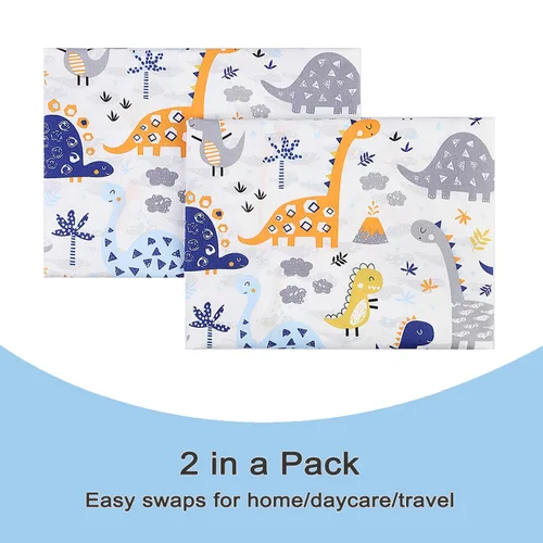 Miniatura 7 de Paquete de 2 fundas de almohada para niños pequeños, 100% algodón de 14 x 19 pulgadas, se adapta a almohadas de ropa de cama de niños pequeños de 14