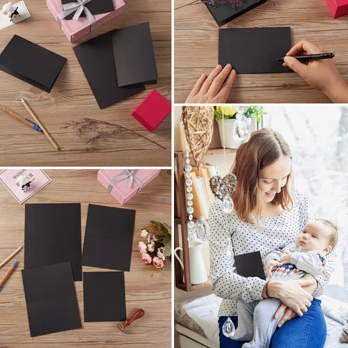 Miniatura 7 de 50 paquetes de tarjetas en blanco Cartulina plegada Tarjetas de agradecimiento en blanco para invitaciones, boda, tarjetas de felicitación, todas
