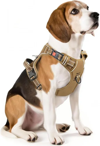 Miniatura 37 de Timos Arnés para perro de tamaño pequeño, arnés sin tirones para mascotas con cuello a presión bloqueable, chaleco reflectante para perro, sin