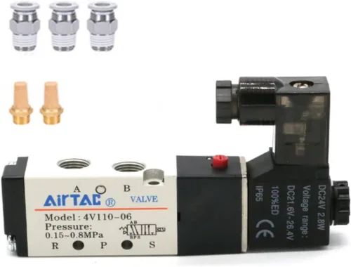 Miniatura 14 de Válvula solenoide AirTAC Airvexalon DC12V 4V410-15 1/2"PT neumática de aire, 2 posiciones, 5 vías, eléctrica de bobina simple operada por piloto