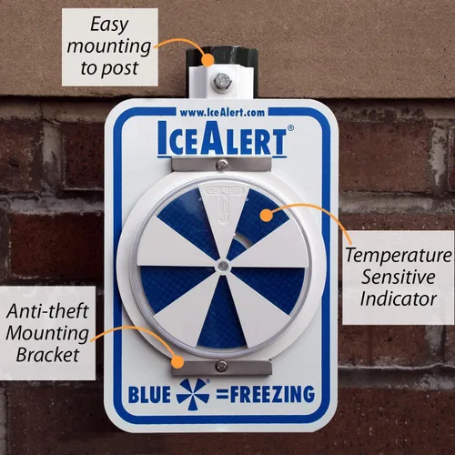 Miniatura 4 de SmartSign Paquete de 4 Letreros de Alerta de Hielo - 12 x 7 pulgadas, Indicador Universal Sensible a la Temperatura con Soporte de Sección Kit