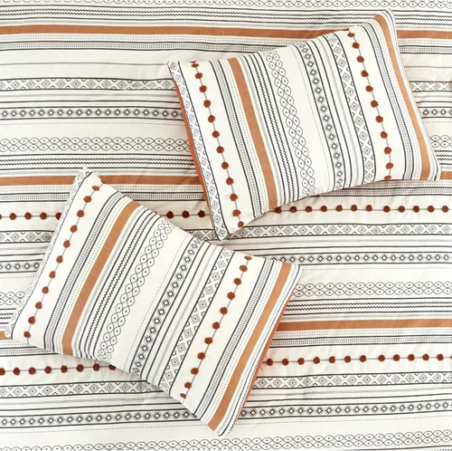 Miniatura 6 de Modern Threads - Juego de edredón de 4 piezas de la colección Layne - Juego de cama elegante reversible - Incluye edredón, fundas de almohada