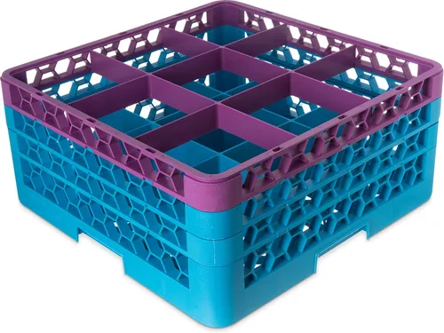 Miniatura 87 de Carlisle FoodService Products RG9-214 OptiClean Estante de vidrio con 9 compartimentos con 2 extensores, 7.12 pulgadas, polipropileno, azul