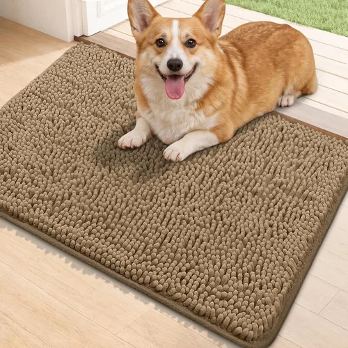 Miniatura 42 de Bcoimo Tapete súper absorbente para puerta de perro, 30 x 20 pulgadas, tapete antideslizante para patas fangosas, alfombras para mascotas para patas