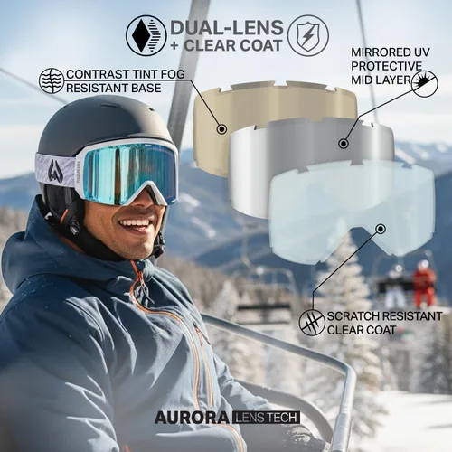 Miniatura 5 de Wildhorn Cristo - Gafas de esquí para hombre y mujer, 100% UV, antivaho OTG, gafas de snowboard, proveedor oficial del equipo de esquí de EE. UU.