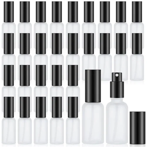Miniatura 12 de Roshtia 30 Pcs 0.33 oz/ 10 ml Beech Wood Color Glass Spray Bottle Refillable Perfume Atomizer Clear Decorative Empty Bottles with Fine Mist Sprayer