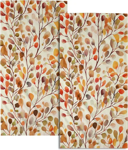 Miniatura 53 de Juego de 2 toallas de mano para el 4 de julio, 14 x 28 pulgadas, diseño patriótico de hojas florales rojas y azules, absorbentes y suaves