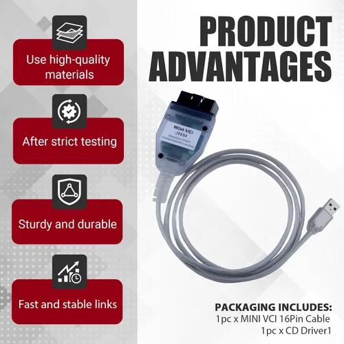 Miniatura 4 de Cable Mini VCI J2534 v18.00.008, adaptador de escáner OBD2 para GM Tech 2, OBDLink EX, USB, herramienta de diagnóstico para autos FIXD, escáner