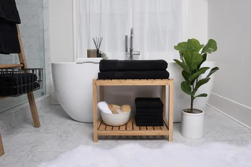 Miniatura 5 de COTTON CRAFT Hotel Spa - Juego de 2 toallas de baño de lujo, extra grandes, 40 x 80 pulgadas, peso pesado de 700 GSM, 2 capas, algodón hilado
