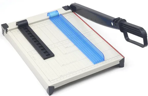 Miniatura 10 de Cortador de papel de 12 pulgadas, base de metal sólido, hoja afilada para recortar fotos, tarjetas, etiquetas, capacidad de 12 hojas, ideal