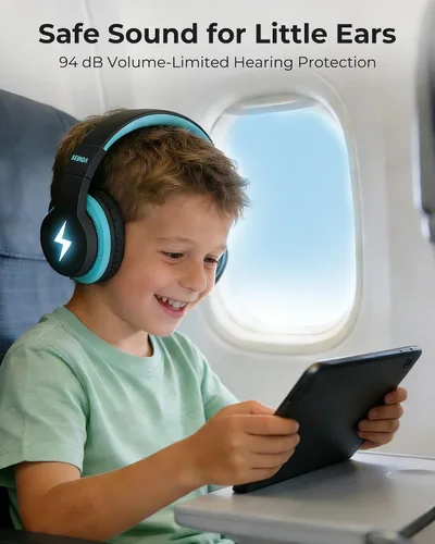 Miniatura 8 de seenda Auriculares Bluetooth para Niños Varones, JCH-01 Auriculares Inalámbricos para Niños para Escuela, Volumen Limitado 85/94dB, 45H