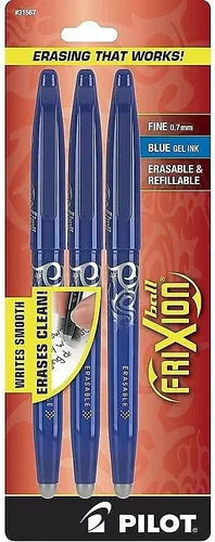 Miniatura 3 de Pilot, FriXion Ball - Bolígrafos de tinta de gel borrables y recargables, punta fina de 0.028 in, paquete de 3, color azul