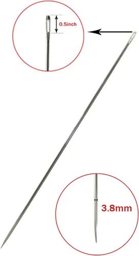 Miniatura 3 de Tapicería de 4 pulgadas, aguja larga de ojo grande, 2 piezas para el hogar o el trabajo, costura a mano, bordado de tapiz (4 pulgadas)