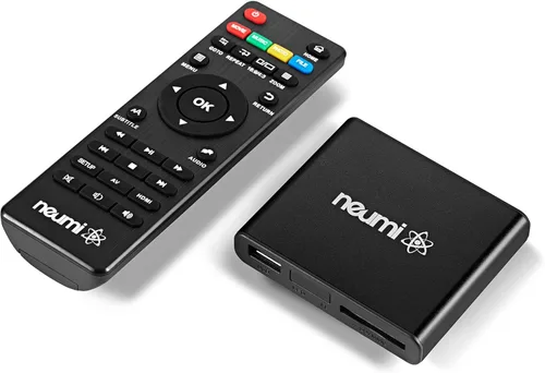 NEUMI Atom 1080P Full HD Reproductor multimedia digital para unidades USB y tarjetas SD, HEVC/H.265, HDMI y AV analógico, reproducción automática,