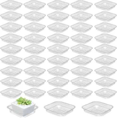 Miniatura 15 de Paquete de 30 platillos de plantas para interiores, bandejas de plantas de 4 pulgadas para macetas, bandejas de plástico para plantas, bandejas
