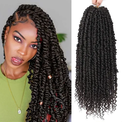 Miniatura 94 de Pelo de Passion Twist – 8 paquetes de 18 pulgadas Passion Twist Crochet para mujeres, cabello rizado pretrenzado Passion Twists extensiones de #2
