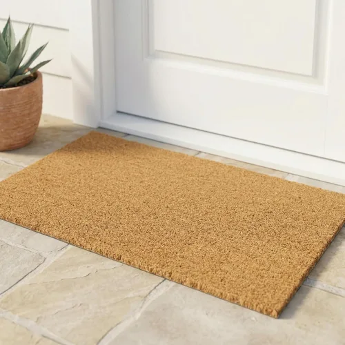 Miniatura 96 de Fab Habitat Felpudo extra grueso, tejido a mano, duradero, fibra de coco natural, entrada, puerta delantera, porche, patio, pájaros en rama, gris