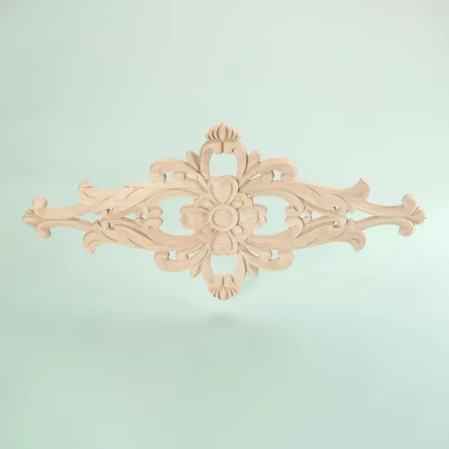Miniatura 4 de MUXSAM Apliques de madera tallados para muebles, 1 calcomanía sin pintar para puerta, pared, techo, armario, tocador, espejo, cama, mantel, banco, 1