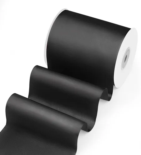 Miniatura 65 de Cinta de tela de satén de 1-1/2 pulgadas de ancho x 50 yardas, cinta negra perfecta para lazos de bricolaje, guirnaldas, envoltura de regalos