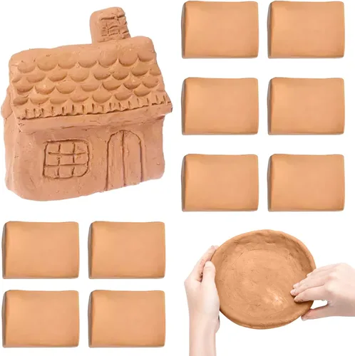 PINVNBY Natural Terra Cotta - Arcilla de cerámica autoendurecible – Arcilla para hornear de bajo fuego de 11 libras para adultos, clase de arte,