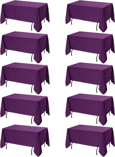 Miniatura 35 de Paquete de 6 manteles negros para mesas cuadradas, 54 x 54 pulgadas, tela de poliéster resistente a las manchas para mesas de 2 pies, manteles