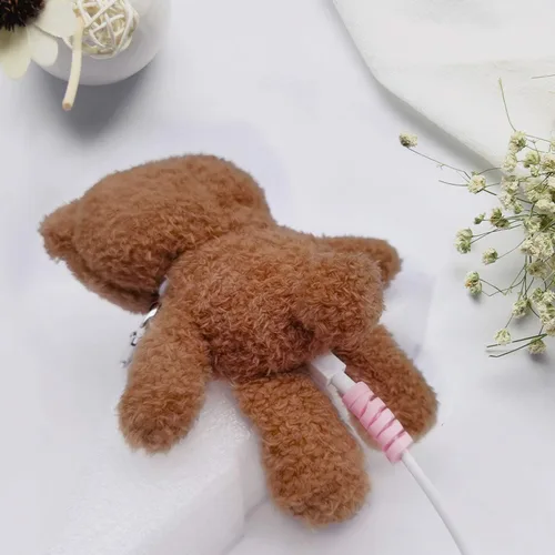 Miniatura 6 de Guppy Compatible con AirPods Pro Funda de piel para niñas 3D lindo oso de peluche peluche mullido cálido estuche de transporte suave funda