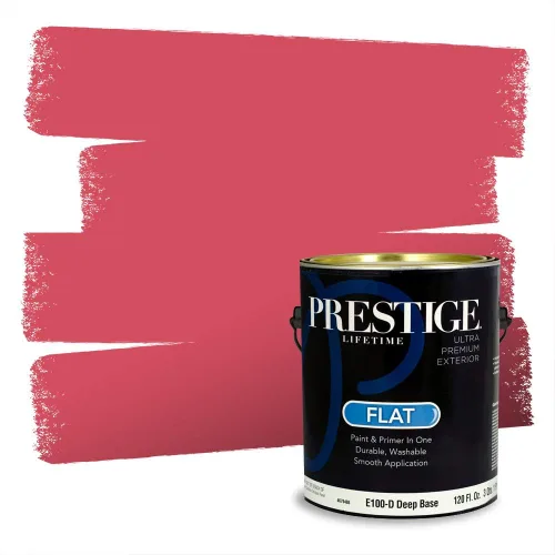 Miniatura 697 de Prestige Paints Pintura exterior e imprimación en uno, 1 galón, plano, coincidencia comparable de Valspar* Amber Rose*