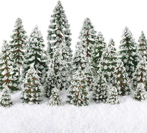 Skylety 35 Piezas Árboles Modelo de 1.2-6.3 Pulgadas Árboles Miniatura Mixtos Suministros de Diorama Plantas Falsas Escenario de Tren Paisaje Pueblo