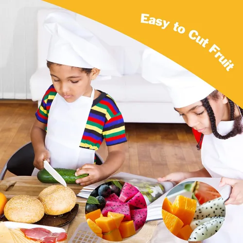 Miniatura 5 de Cuchillos para niños, juego de cuchillos de cocina y hornear de 6 piezas, cuchillos para niños para cocina real, herramienta sin BPA para niños