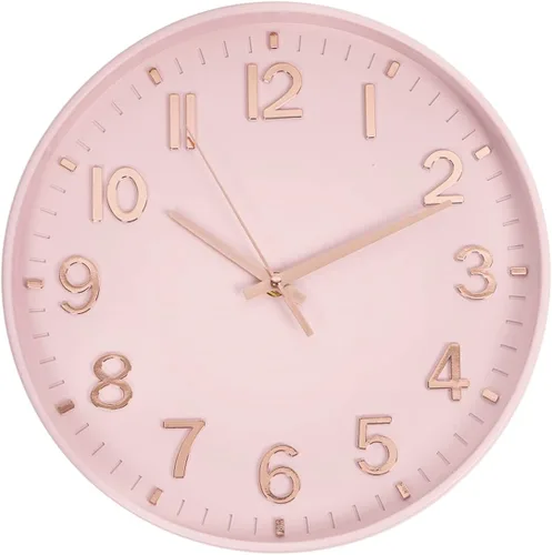 Miniatura 34 de HZDHCLH Reloj de pared de cuarzo moderno, funciona con pilas, 12 pulgadas, silencioso, sin tictac, números 3D, reloj redondo para pared, reloj