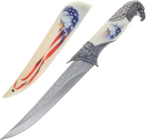 Miniatura 12 de ASR Outdoor Cuchillo de caza de coleccionistas de 13 pulgadas con vaina decorativa y mango con cabeza de animal (muchos estilos)