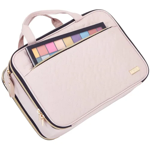 Miniatura 6 de NISHEL - Neceser de viaje, organizador de maquillaje portátil, bolsa de cosméticos plegable, estuche de viaje para artículos de tocador