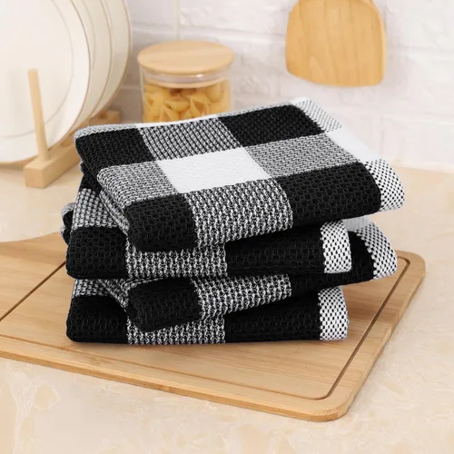 Miniatura 8 de Mordimy Toallas de cocina 100% algodón con tejido de gofre, 13 x 28 pulgadas, paños de cocina súper suaves y absorbentes para secar platos, paquete