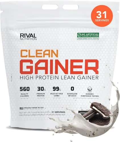 Miniatura 13 de RIVAL NUTRITION Clean Gainer Proteína en Polvo – 2.27KG Caramelo Salado – Alta Proteína para Masa Magra y Ganancia de Peso 550 Calorías, 30g