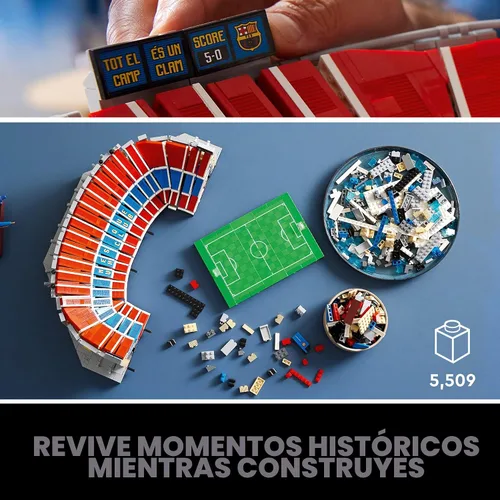 Miniatura 3 de LEGO Icons Camp NOU – FC Barcelona Soccer Stadium 10284 - Kit de construcción grande para adultos, idea de regalo