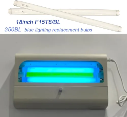 Miniatura 3 de Flyercatch Paquete de 2 bombillas F15T8/BL 350BL de repuesto de 18 pulgadas, color negro azul claro, F15W T8 BL F25T8/350BL/18 tubos de repuesto