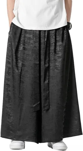 Miniatura 12 de Seidarise Pantalones de yoga japoneses de lino estilo harén de pierna ancha para hombre, estilo harén, estilo hip hop, holgados