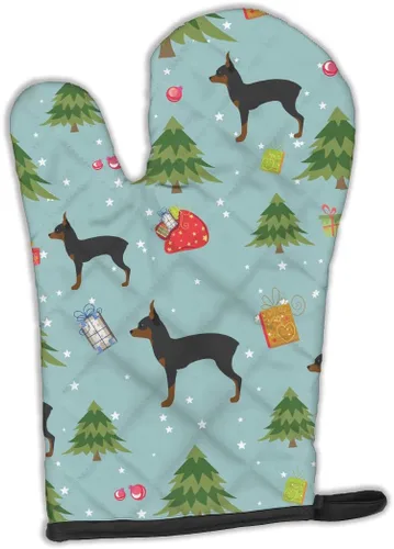 Miniatura 80 de Caroline's Treasures BB4872OVMT - Guante de horno de Navidad Affenpinscher resistente al calor, grueso para sartenes calientes y horno, manopla