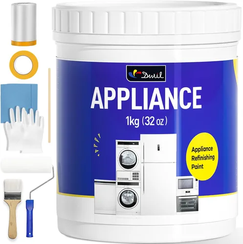 DWIL Pintura para electrodomésticos para refrigerador, pintura a base de agua, interior, para superficie de plástico y metal en lavavajillas, Blanco