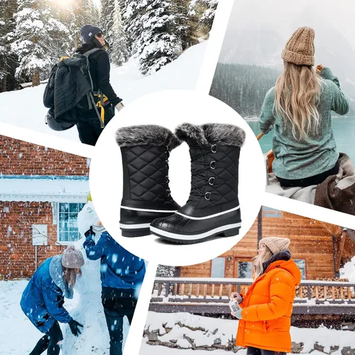 Miniatura 6 de mysoft Women's Waterproof Winter Boots, Warm Insulated Snow Boots for Outdoor