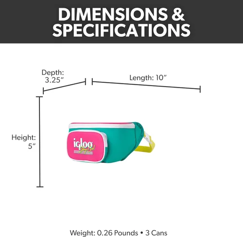Miniatura 2 de Igloo Riñonera Refrigeradora Retro Bolsa Cruzada Aislada Riñoneras de Viaje Jade 3-Can