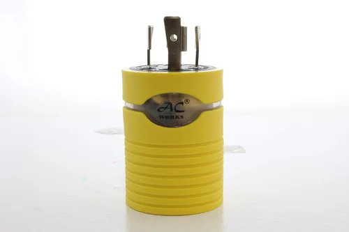 Miniatura 3 de AC WORKS Generador a adaptador RV de 30 amperios (L5-20 20A 3 clavijas de bloqueo compacto) Amarillo