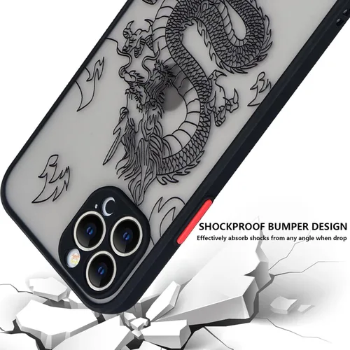 Miniatura 4 de Funda compatible con iPhone 15 Pro, diseño moderno de dragón 3D con diseño de animal de dragón esmerilado, parte trasera de policarbonato duro