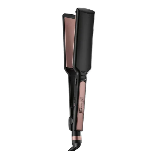 Infiniti PRO CONAIR - Plancha plana de cerámica de oro rosa, plancha plana de 1 3/4 pulgadas con platos extralargos, incluye una placa flotante,