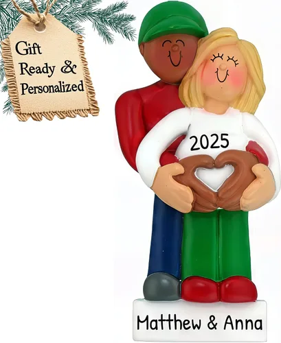Miniatura 24 de Adorno personalizado para bebé 2025 – Regalos de embarazo personalizados para futura mamá, adorno de Navidad embarazada 2025, regalos para nuevas